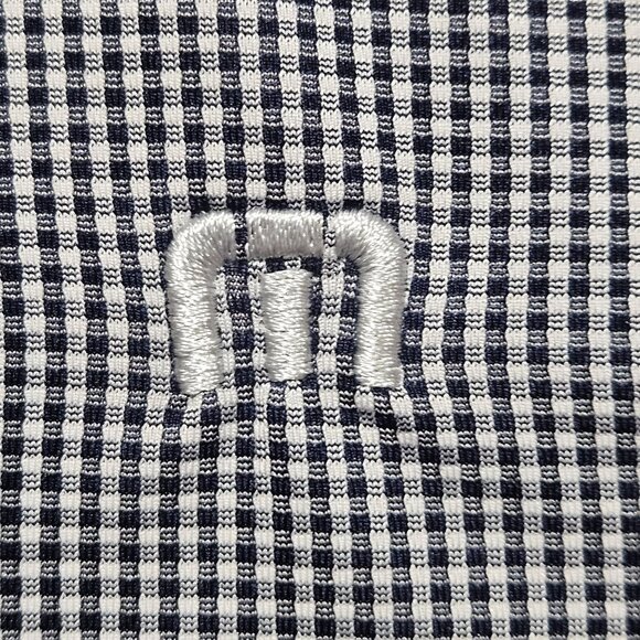 TravisMathew Mens Blue & White Checkered Short Sleeve Polo Shirt Size XL - Picture 4 of 16